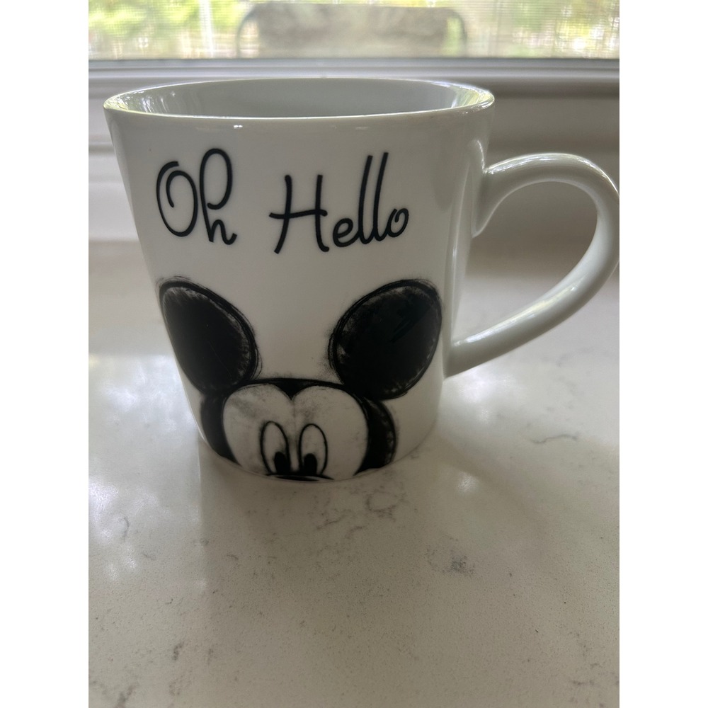 Disney Mickey Mouse 90 Years of Magic Oh Hello Sketch Coffee Mug White Ceramic